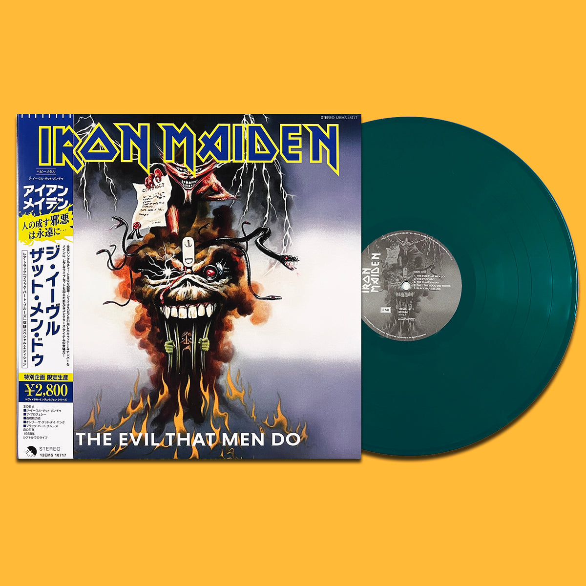 IRON MAIDEN LP The Evil That Men Do + Live Seattle 1988 (Green Colour) with OBI