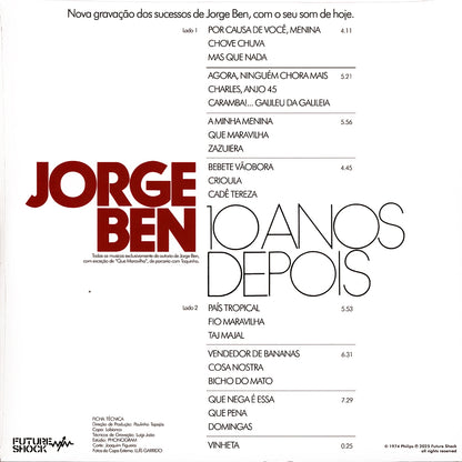 JORGE BEN LP 10 Anos Depois (Red Coloured 180 Gram Vinyl) 500 Copies