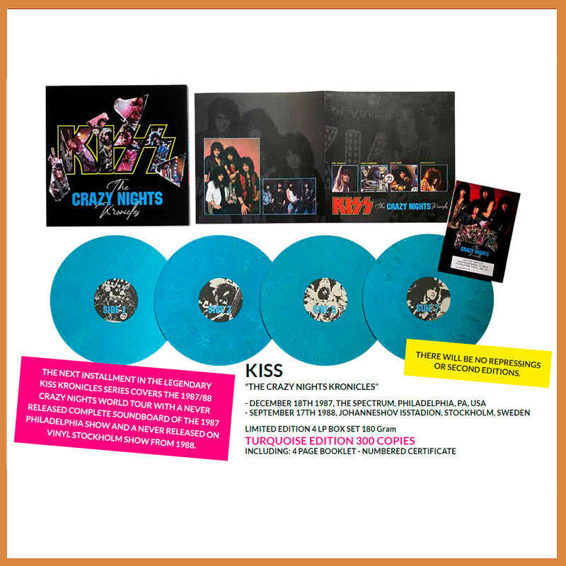 KISS BOX SET 4xLP The Crazy Nights Kronicles (Turquoise Coloured) Promo