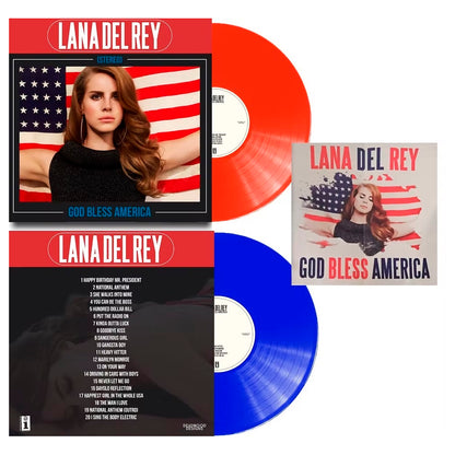 LANA DEL REY 2xLP God Bless America (Red & Blue Coloured Vinyls) with Poster