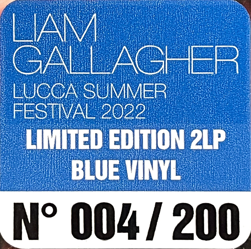 LIAM GALLAGHER 2xLP Lucca Summer Festival 2022 (Blue Coloured Numbered)