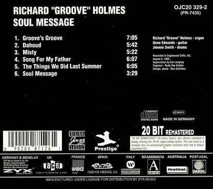 RICHARD "GROOVE" HOLMES CD Soul Message (Digipack)