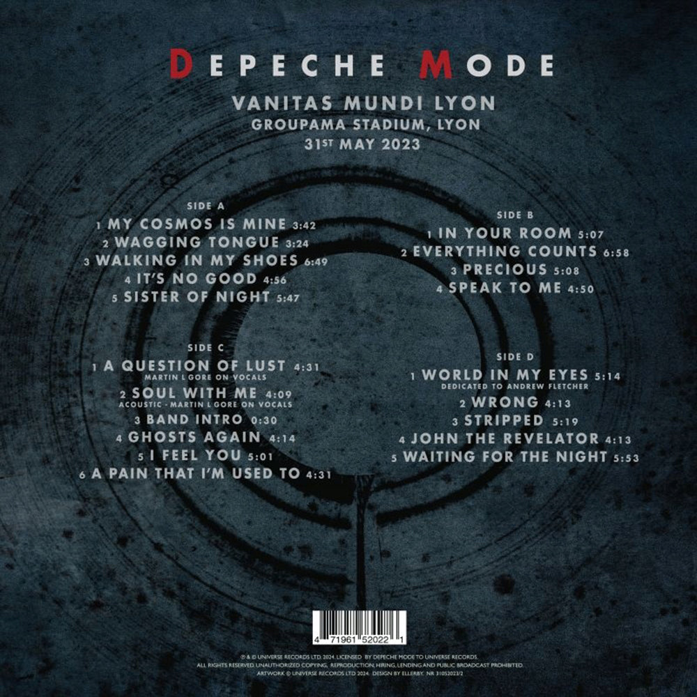 DEPECHE MODE 2xLP Vanitas Mundi Lyon (Red Coloured Vinyl) BENT CORNER