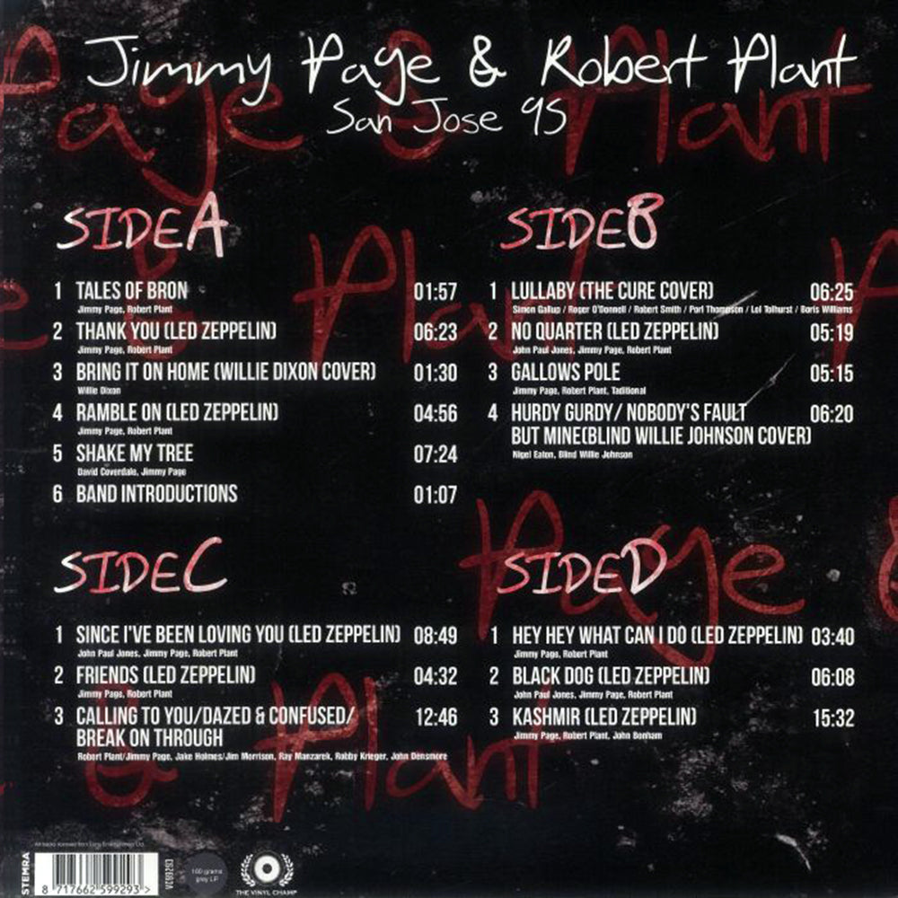 JIMMY PAGE & ROBERT PLANT 2xLP San Jose 95 (Silver Coloured Vinyl)