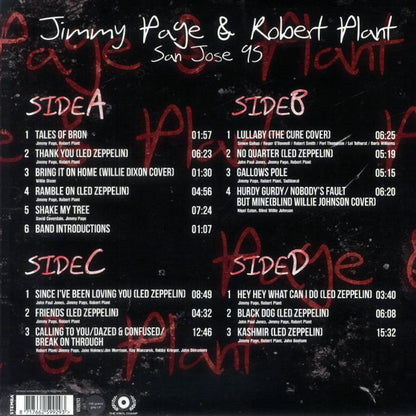 JIMMY PAGE & ROBERT PLANT 2xLP San Jose 95 (Silver Coloured Vinyl)