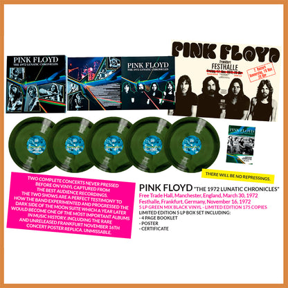 PINK FLOYD BOX SET 5xLP The 1972 Lunatic Chronicles (Green Mix Black) PROMO