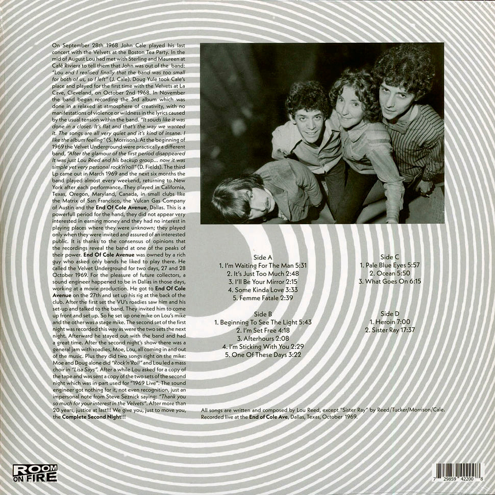 THE VELVET UNDERGROUND LP Live At End Cole Ave 1969