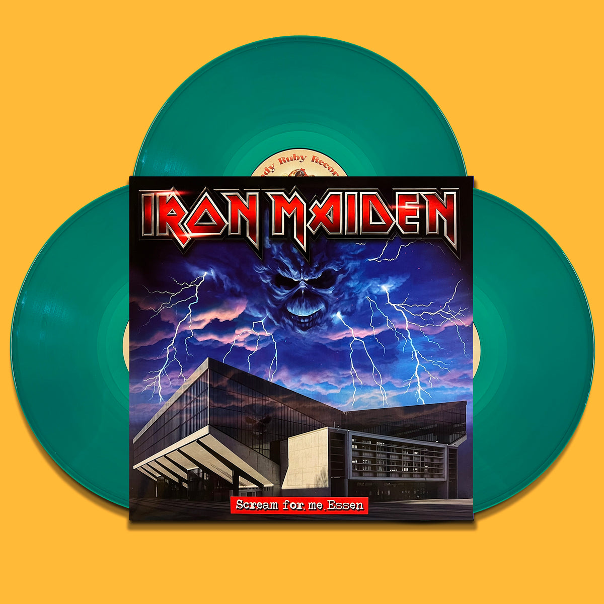 IRON MAIDEN 3xLP Scream for me Essen (Crystal Green Colour 320 Numbered Copies)