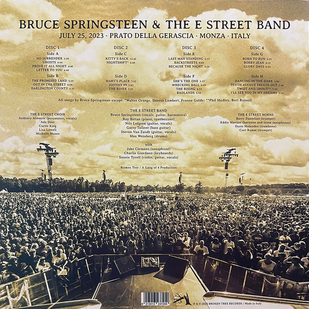BRUCE SPRINGSTEEN 4xLP July 25, 2023 - Prato della Gerascia - Monza - Italy