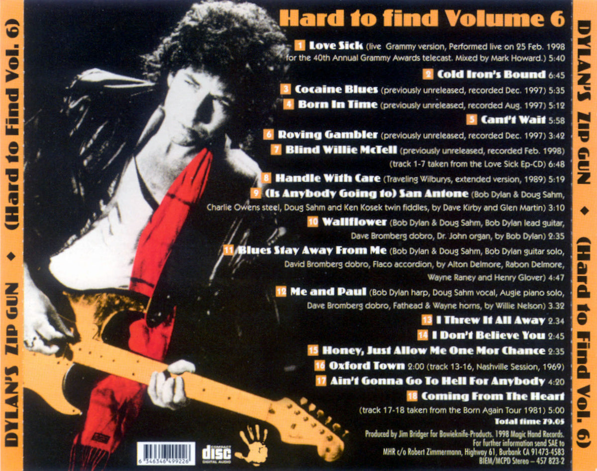 BOB DYLAN CD Dylan's Zip Gun (Hard To Find Vol. 6)