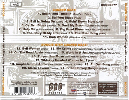CANNED HEAT CD Canned Heat / Boogie With