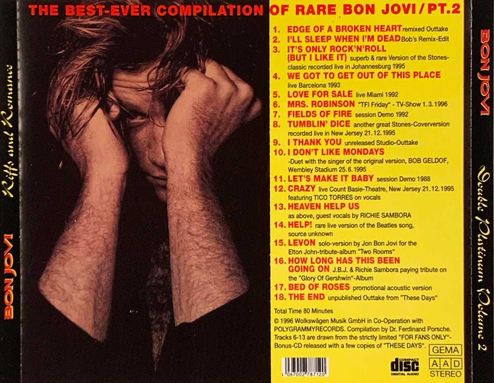 BON JOVI CD Double Platinum Volume 2 - Riffs and Romance