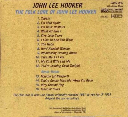 JOHN LEE HOOKER CD The Folk Lore Of