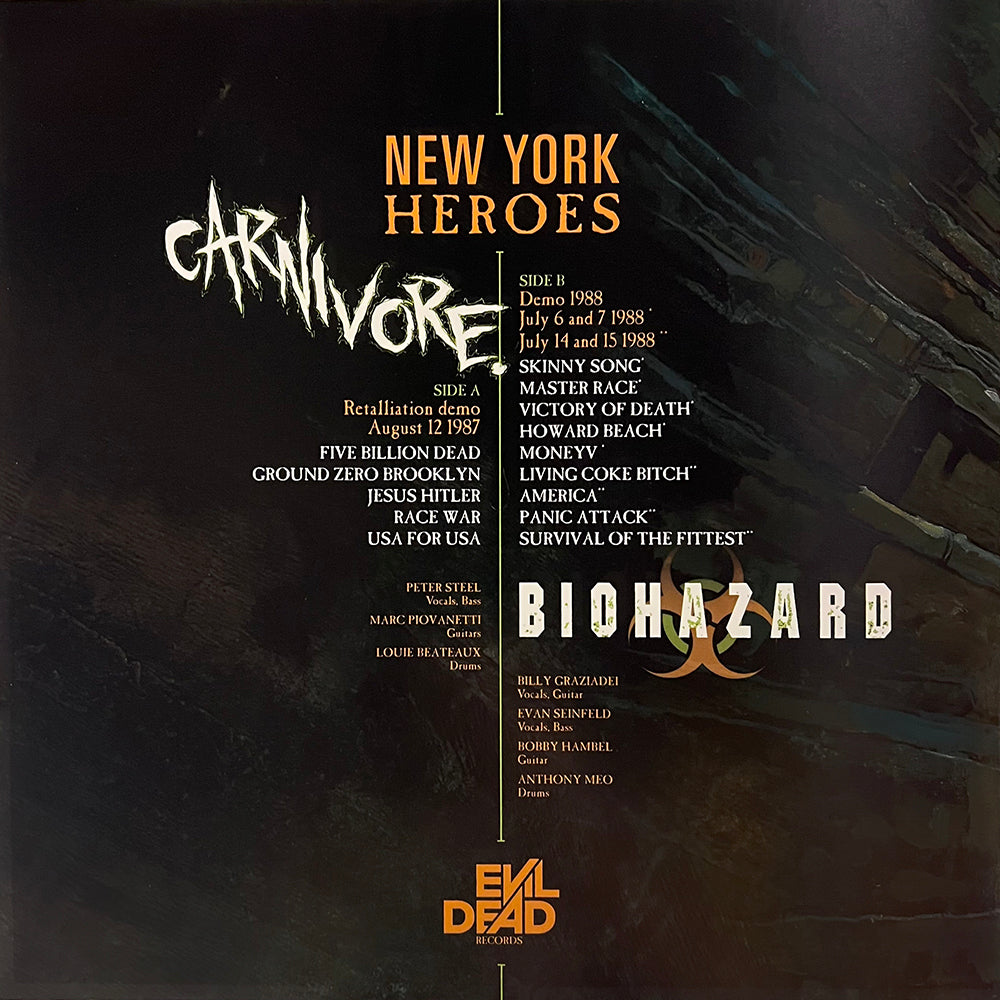 CARNIVORE / BIOHAZARD LP New York Heroes (Green Smoke Translucid Colour)