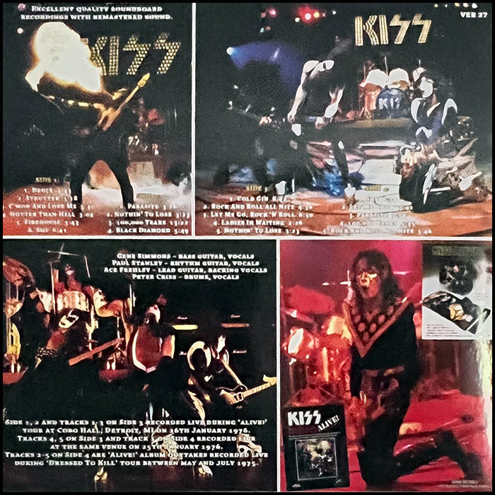 KISS 2xLP Alive! In Detroit, January 1976 (Blue Coloured Vinyls)