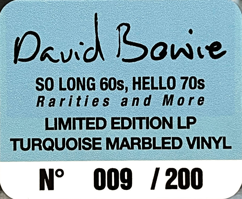 DAVID BOWIE LP So Long 60S, Hello 70S - Rarities And More (Turquoise Colour)