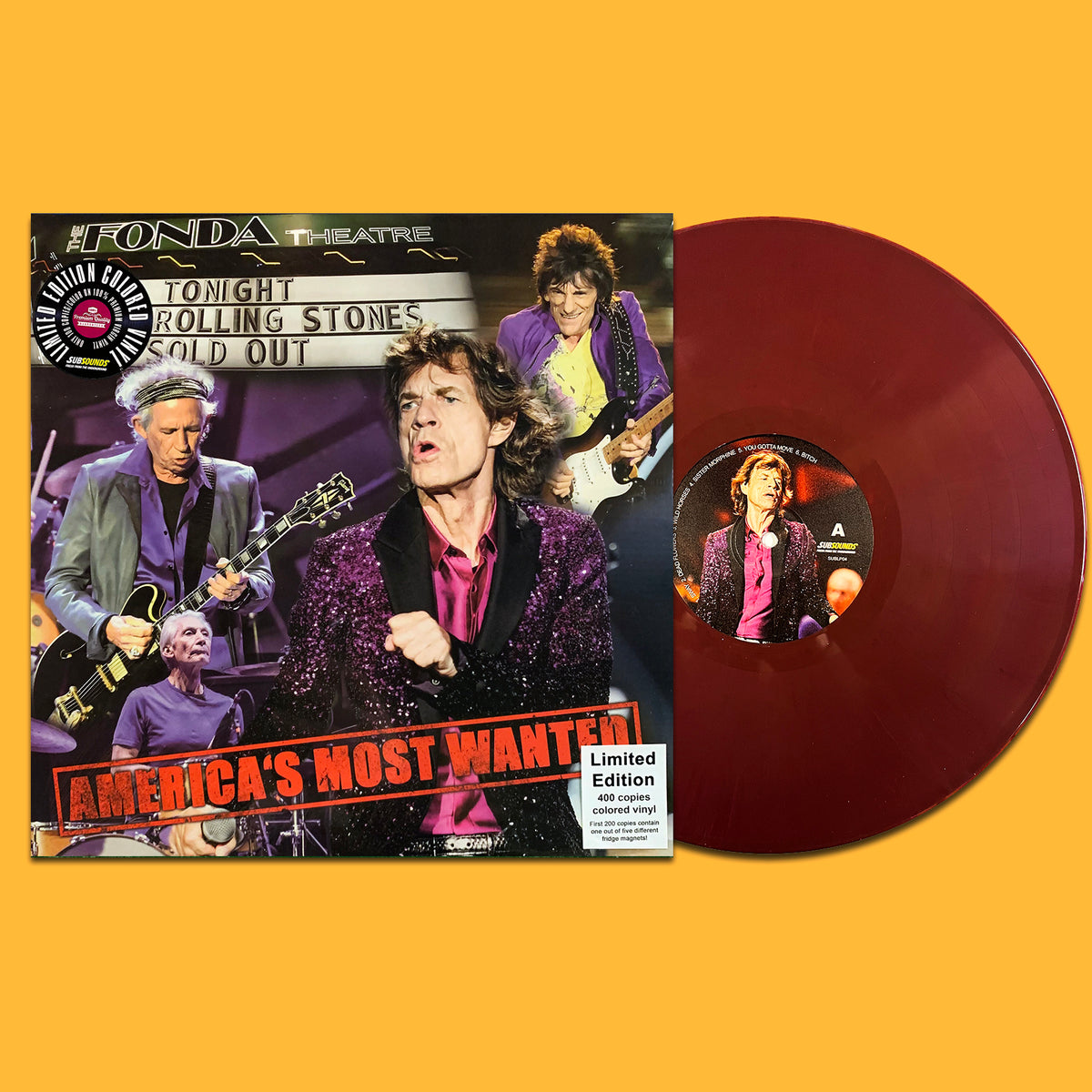 ROLLING STONES LP America's Most Wanted (Purple Coloured Vinyl) + Keith Magnet