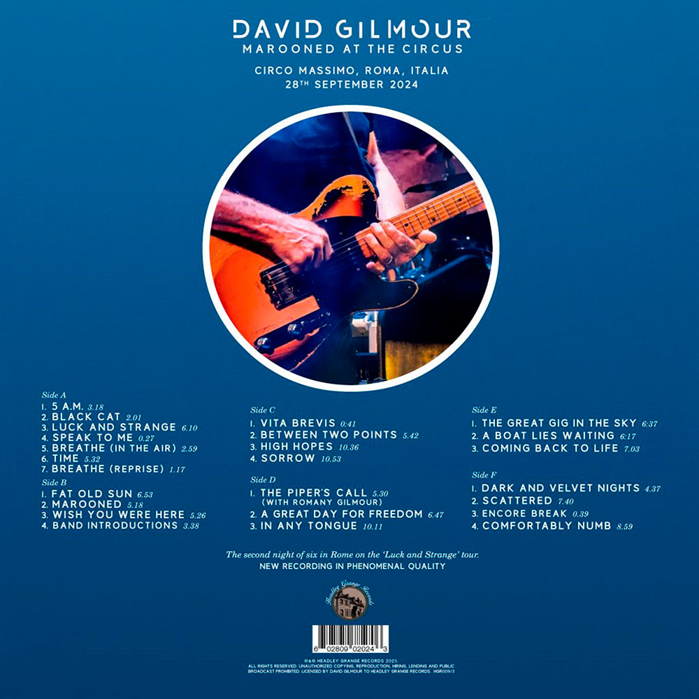 DAVID GILMOUR 3xLP Marooned At The Circus (Blue & Orange Splatter Colour Vinyls)