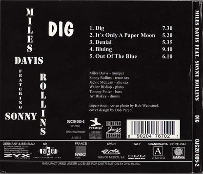 MILES DAVIS featuring SONNY ROLLINS CD Dig (Digipack)