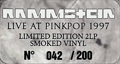 RAMMSTEIN 2xLP Live At Pinkpop 1997 (Smoked Coloured Vinyl) 200 Numbered Copies