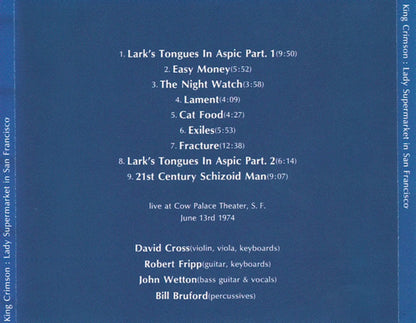 KING CRIMSON CD Lady Supermarket In San Francisco (Japan Import)
