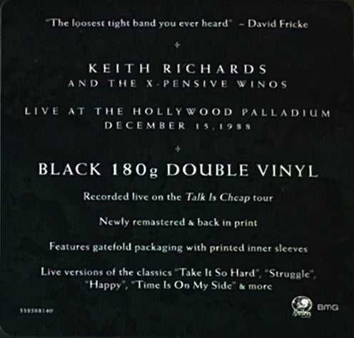 KEITH RICHARDS AND THE X-PENSIVE WINOS 2xLP Live At The Hollywood Palladium 1988