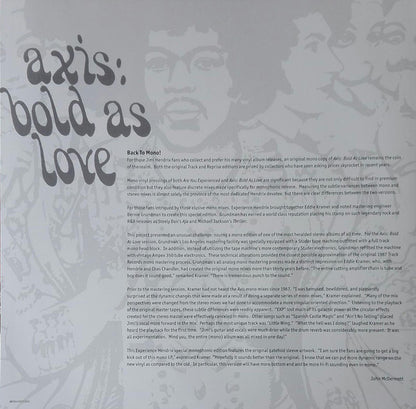 JIMI HENDRIX LP Axis: Bold as Love (Mono, 180 g)