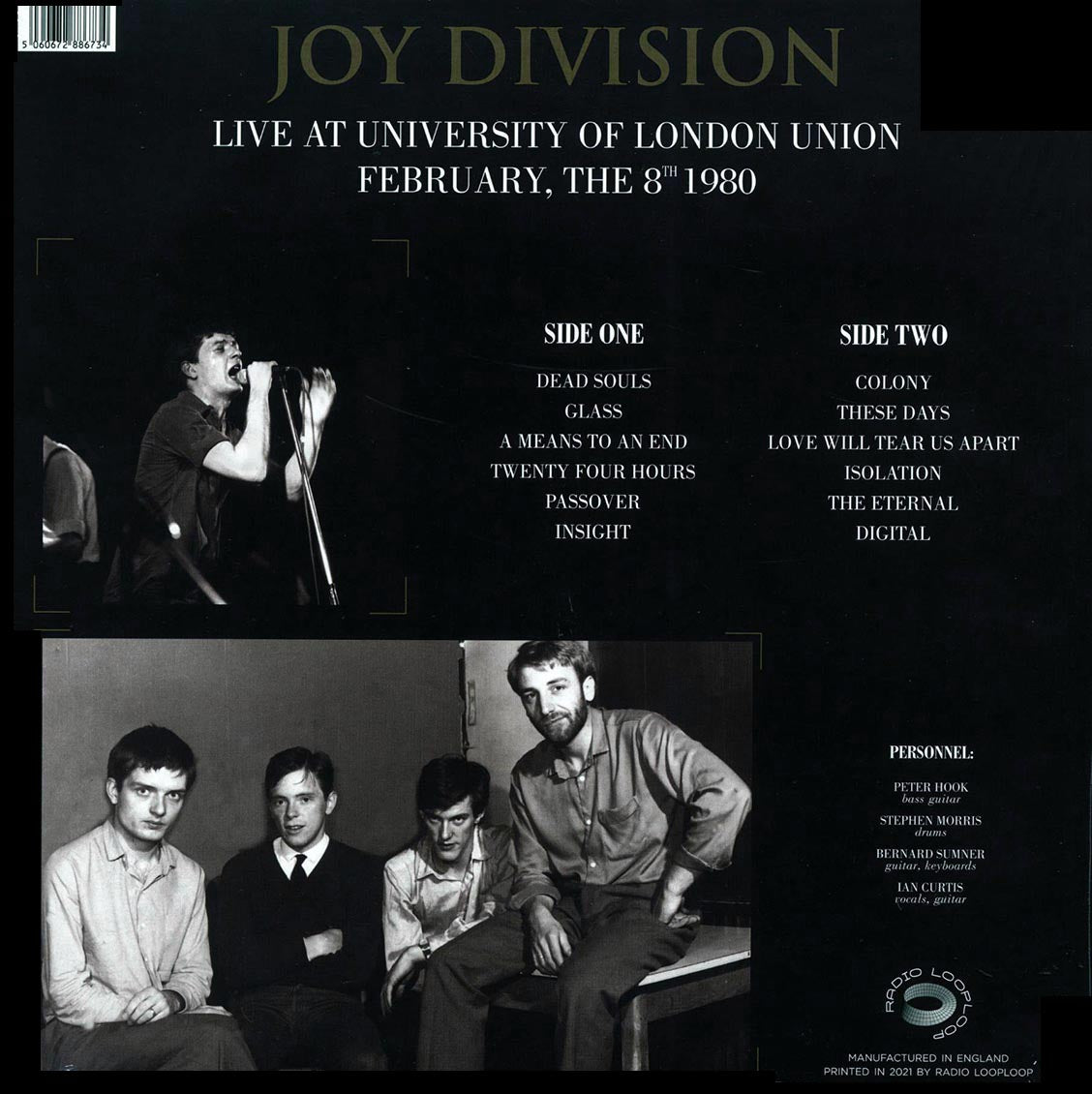 JOY DIVISION LP Live At University Of London Union February, The 8th 1980