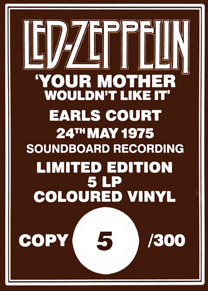 LED ZEPPELIN 5xLP BOX SET Your Mother Wouldn’t Like It (Colour 300 Numbered)