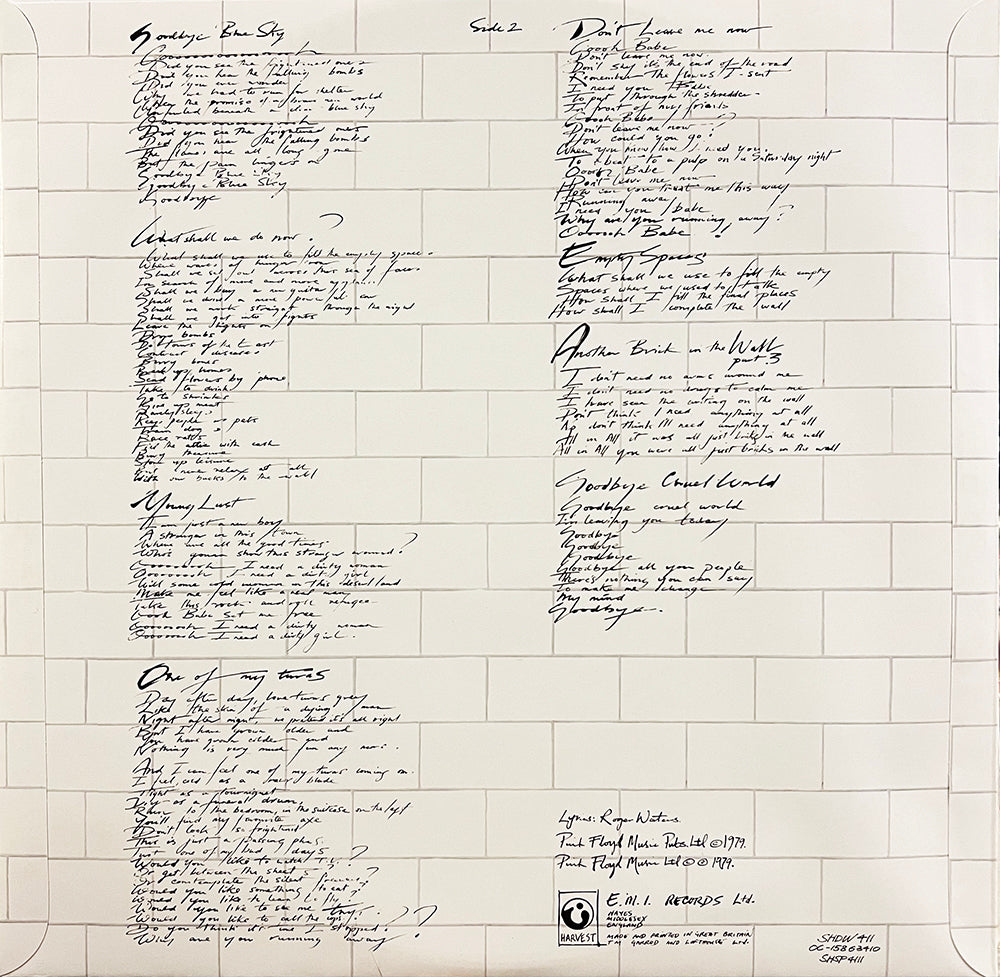 PINK FLOYD 2xLP The Wall (180 Gram Heavyweight Vinyls) Gatefold Cover