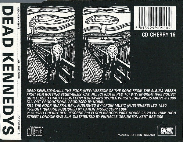 Dead Kennedys – Kill The Poor - CD-SG - Cherry Red – CD CHERRY 16 - CD Muy Buen Estado (VG+) / Portada Como Nueva (M-)