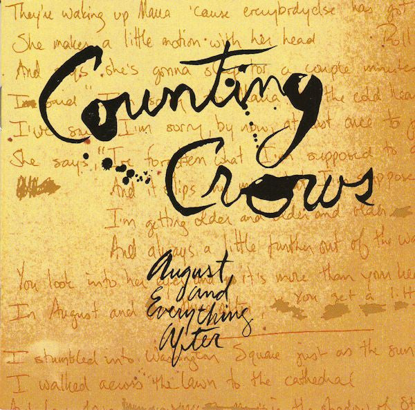 Counting Crows ‎– August And Everything After - CD - CD Very Good Plus Condition / Cover Very Good Plus Condition (VG+/VG+)