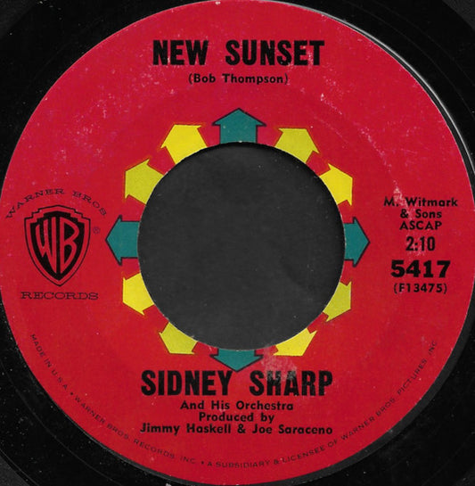 Sidney Sharp ‎– New Sunset / Conquest - 7" - Warner Bros. Records ‎– 5417 - Muy Buen Estado / Very Good Condition (VG+ / Generic)