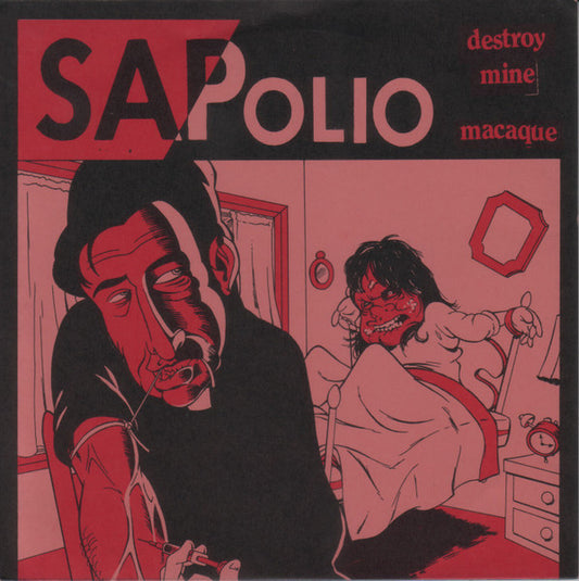 SAP / Polio – Destroy Mine / Macaque - 7" - Gray Marbled - Satans Pimp – PMP018