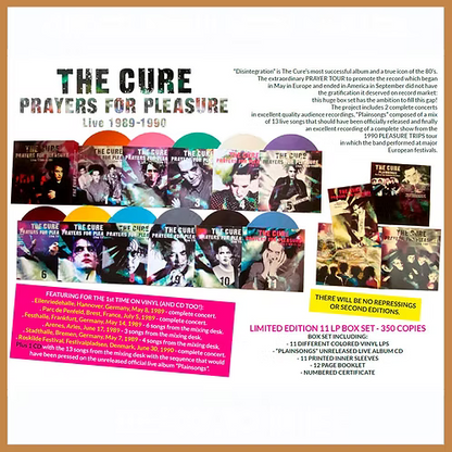 THE CURE BOX SET 11xLP Prayers For Pleasure Live 1989-1990 (350 Coloured Copies)