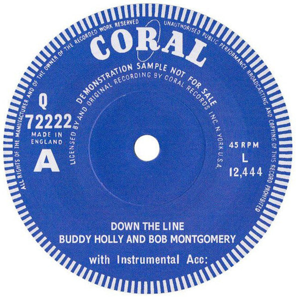 Buddy Holly And Bob Montgomery / Ivan – Down The Line / Real Wild Child - 7" - Reissue - 2007 - Coral – Q 72222 - Like New (M-/Generic)