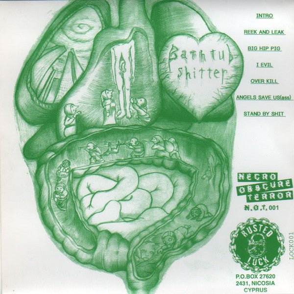 Bathtub Shitter – Angels Save Us - 7" - 2002 - Necro Obscure Terror – N.O.T.001