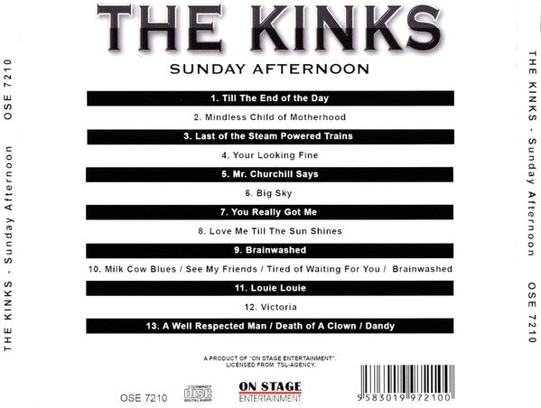 The Kinks – Sunday Afternoon (Live In Concert) - CD - NEW - SEALED.