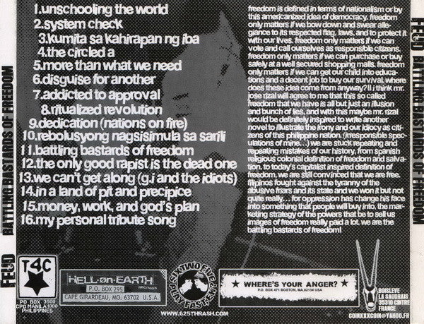 Feud – Battling Bastards Of Freedom - CD - 2003 - TakeFour Collective – T4C 01 - CD Very Good Plus (VG+) / Cover Like New (M-)