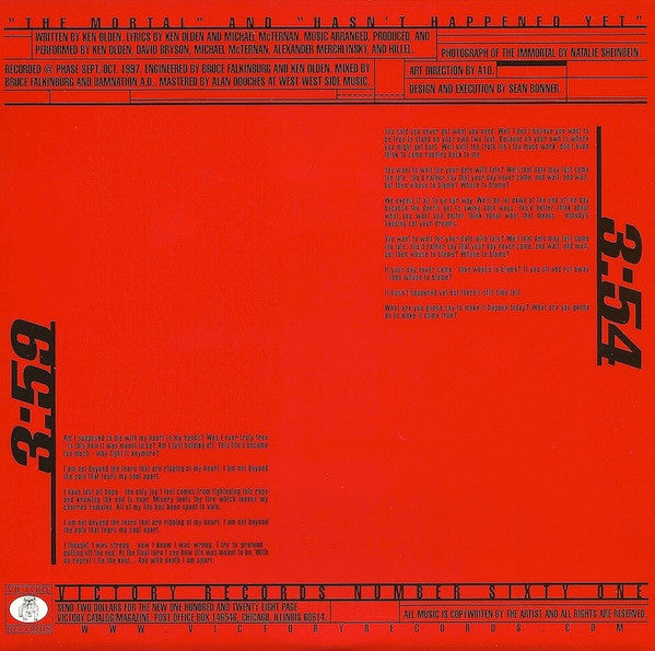 Damnation A.D. – The Mortal / Hasn't Happened Yet - 7" - Red - 1997 - Victory Records – VR61 - Vinyl Near Mint / Jacket Near Mint (M-/M-)