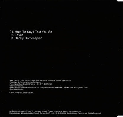 The Hives – Hate To Say I Told You So - CD Single - NEW / SEALED.