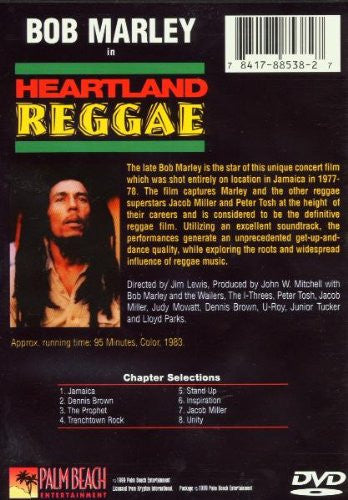 Bob Marley – Heartland Reggae - DVD - NTSC - 1999 - Palm Beach Entertainment – PBE8538 - DVD Muy Buen Estado (VG+) / Portada Como Nueva (M-)