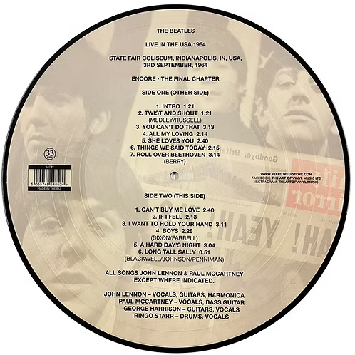 BEATLES LP Live In The USA 1964 (Picture Disc)