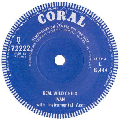 Buddy Holly And Bob Montgomery / Ivan – Down The Line / Real Wild Child - 7" - Reissue - 2007 - Coral – Q 72222 - Like New (M-/Generic)