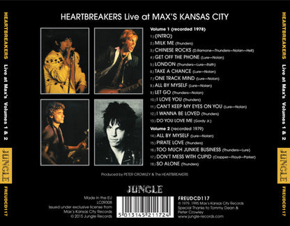 Heartbreakers – Live At Max's Kansas City Volumes 1 & 2 - CD - 2015 - Jungle Records – FREUDCD117 - NEW / SEALED.