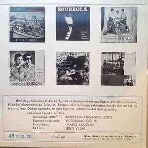 Bilbo-ko Txistulariak - Bilbo-ko Txistulariak - 7" - 1970 - Cinsa - CIN - 167 - Vinyl Very Good Condition / Cover Good Condition (VG+/VG).