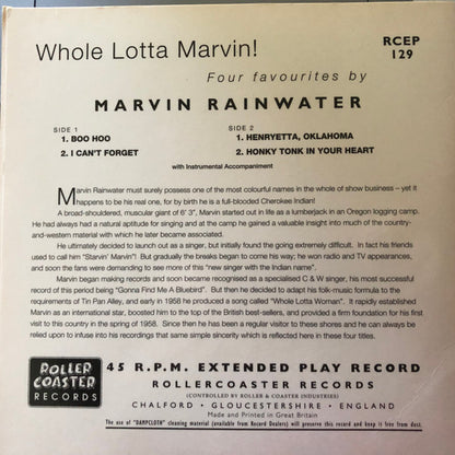 Marvin Rainwater – Whole Lotta Marvin! - 7" - 1999 - Rollercoaster Records – RCEP 129 - Como Nuevo / Like New (M- / M-)