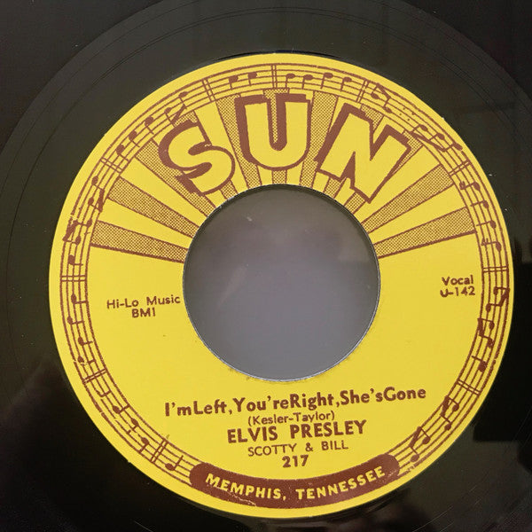 Elvis Presley, Scotty And Bill – Baby Let's Play House / I'm Left, You're Right, She's Gone - 7" - Unofficial European Reissue - 2018 - Sun – 217 - Como Nuevo / Like New (M-/Generic)