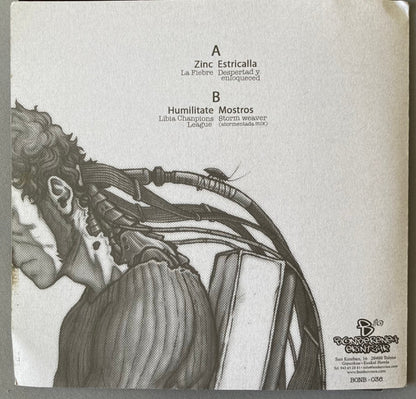 Zinc / Estricalla / Humilitate / Mostros ‎– KKLRD - 7" - Blanco / White - 2012 - Bonberenea Ekintzak ‎– BONB 036 - Nuevo sin usar pero no precintado / New and unplayed but not sealed.