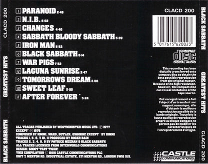 Black Sabbath – Greatest Hits - CD - Como Nuevo / Like New (M- / M-)